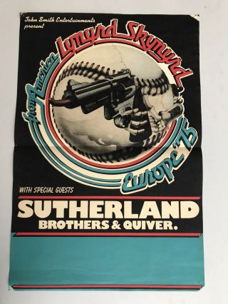 Lynyrd Skynyrd European Tour Poster 1975 With Sutherland Brothers