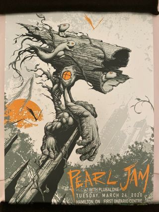 Pearl Jam Hamilton 2020 Poster Byous Show Edition Se