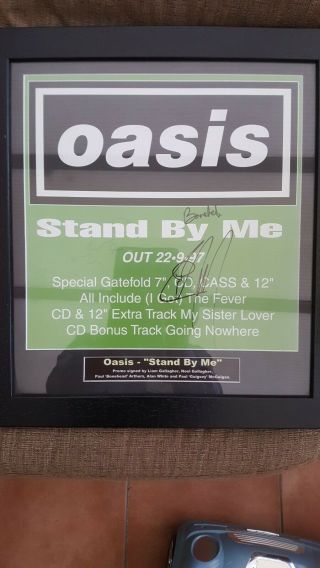Oasis Signed Picture/poster Promo Liam Gallagher / Noel Gallagher