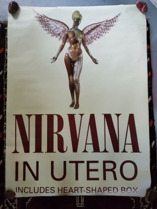 Nirvana In Utero Large Poster Includes Heart Shaped Box Kurt Cobain Grunge Rock