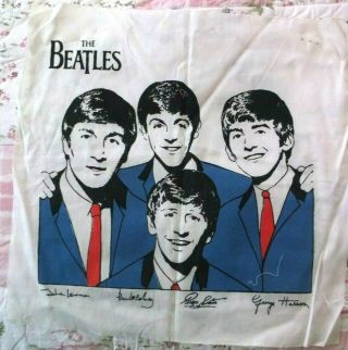 Vtg Beatles Fabric Cotton Block 1960 