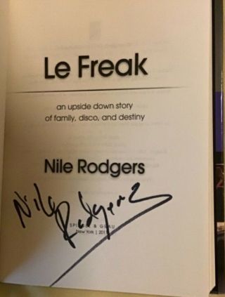 Nile Rodgers Chic Signed Book ‘le Freak’ Hc 1st/1st Vg,  Madonna Bowie