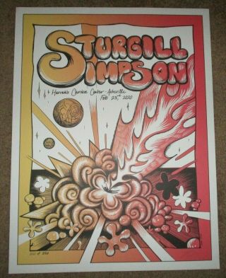 Sturgill Simpson Concert Gig Tour Poster Print Asheville 2 - 23 - 20 2020 Stefani