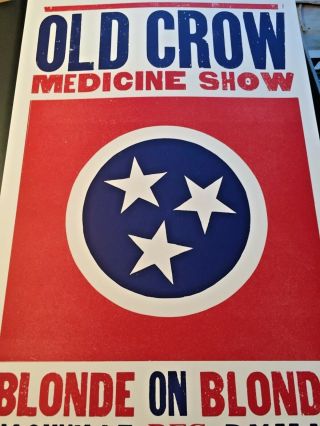 2017 Old Crow Medicine Show OCMS DEC 30th Hatch Ryman Print Poster bob dylan 2