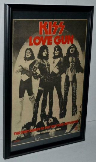 Kiss 1977 Love Gun Album To Put On Your Revolver Framed Promotional Poster / Ad