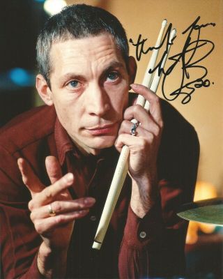 Hand Signed 8x10 Photo Charlie Watts - Rolling Stones Jagger Richards,  My