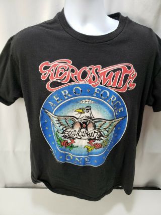 Vintage Aerosmith Aero Force One Rock Band T - Shirt Size Xl Pump Tour
