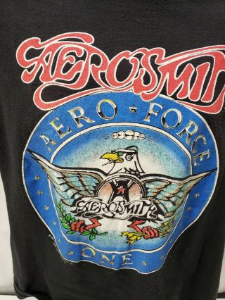 Vintage Aerosmith Aero Force One Rock Band T - Shirt Size XL Pump Tour 2