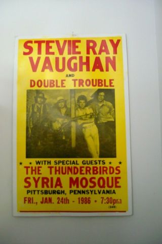 Stevie Ray Vaughan & Double Trouble Concert Poster Pittsburgh,  Pa 1986 14 " X22 "