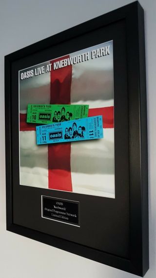 Oasis Framed Knebworth Programme - Plaque - Certificate - Noel Gallagher Liam