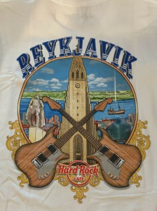 Hard Rock Cafe Reykjavik 2016 City Tee White T - Shirt 2x Xxl Men 