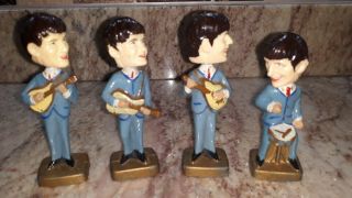 The Beatles Vintage Cake Topper Decorations Set Of 4 Bobbleheads Nodders