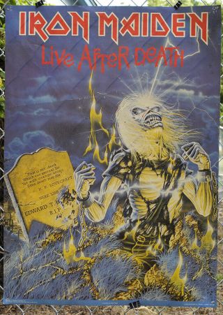 Vintage 80s Iron Maiden Live After Death 1985 Vintage Derek Riggs Poster