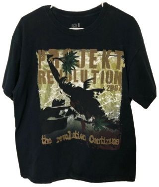 Projekt Revolution Continues 2007 Rock Concert Usa Tour Shirt 10 Bands 29 Cities