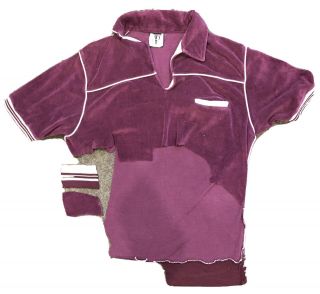Elvis Presley Piece Of Owned/worn Short Sleeve Purple Velour Shirt 1960s Loa Ph