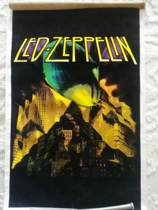 1997 Myth Gem Ltd Led Zeppelin Black Light Poster 1756 Metropolis 23×35