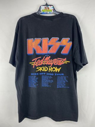 Kiss Farewell Tour 2000 Rock Concert T - Shirt Ted Nugent Skid Row,  Black,  Size Xl
