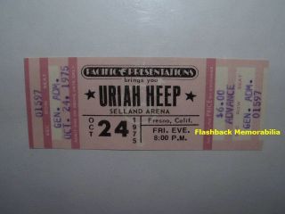 Uriah Heep 1975 Concert Ticket Fresno Selland Arena Very Rare