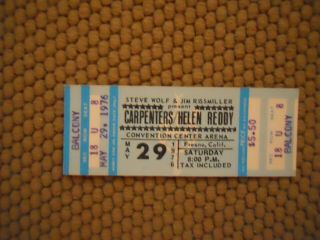 The Carpenters {karen And Richard} Concert Ticket