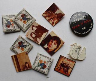 The Beatles John Lennon Paul Mccartney Vintage Promotional Pinback Buttons Pins