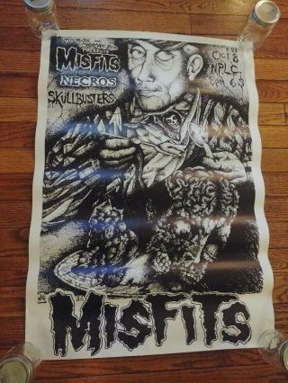 Misfits Necros Skullbusters Concert Poster October 1982 24 X 34 Ed Gein