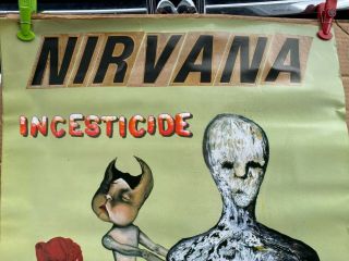 NIRVANA Incesticide rare vintage1992 Geffen 32x24” promo poster Kurt Cobain 2