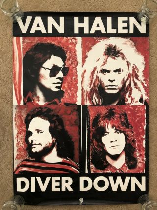 Rare 1982 Van Halen Diver Down Promo Poster (24.  5 X 35)