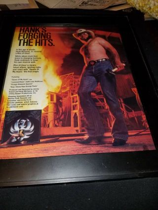 Hank Williams Jr Man Of Steel Rare Promo Poster Ad Framed
