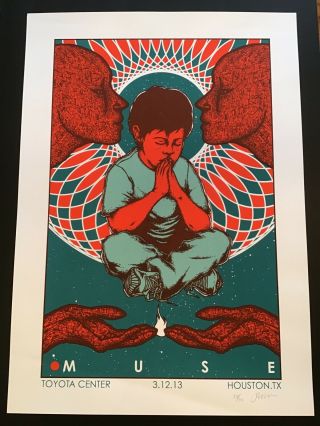 Muse Concert Poster The Toyota Center,  Houston,  Tx 2013