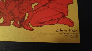 Rare APHEX Twin GOLD Mini PRINT JERMAINE Rogers AFX Day Night HOUSTON Poster 2
