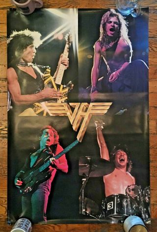 Rare Vintage Van Halen Group Promo Poster 1980 23x35 David Lee Roth
