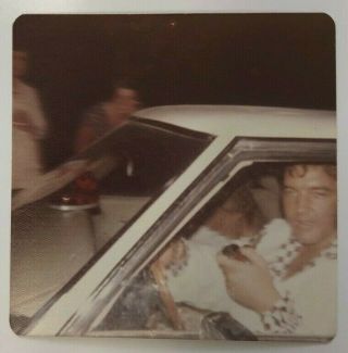 Elvis Presley Rare Vintage Photo Driving With A Pipe In Hand Rare