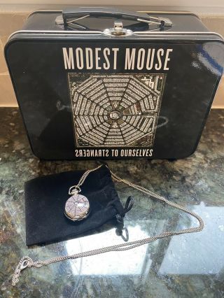 Modest Mouse Strangers To Ourselves Rare Tin Lunchbox & Clock Necklace Souvenir