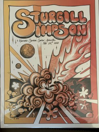 Sturgill Simpson Concert Gig Tour Poster Print Asheville 2 - 23 - 20 2020 Stefani