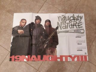 Very Rare Naughty By Nature 1993 Double Sided Promo Poster Calendar