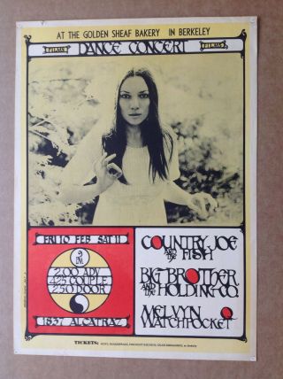 Golden Sheaf Concert Poster Country Joe,  Big Brother 1967