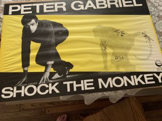 Peter Gabriel And Band Autographed Shock The Monkey Promo Poster 82/83.