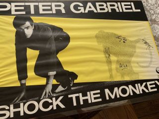 Peter Gabriel and band autographed Shock The Monkey Promo Poster 82/83. 2