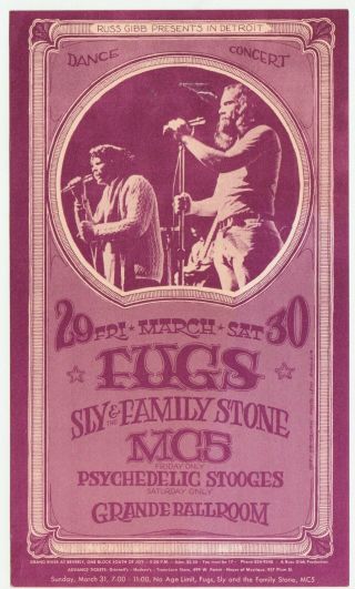 Rgp 29 The Fugs Sly & The Family Stone Grande Ballroom Gary Grimshaw Postcard