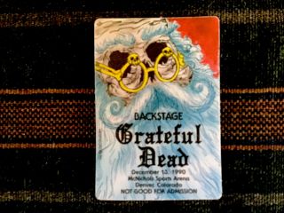 Grateful Dead Backstage Pass 12/13/1990 Denver,  Co Christmas Shows 1990