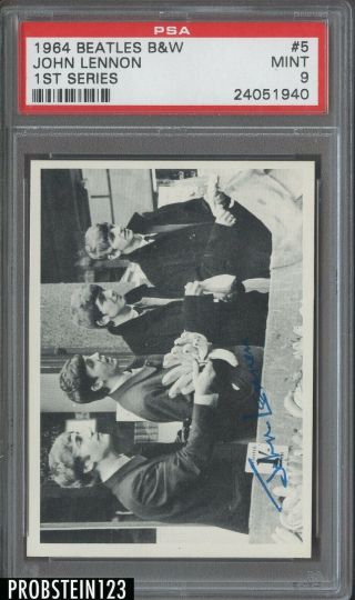 1964 Topps Beatles Black & White 1st Series 5 John Lennon Psa 9