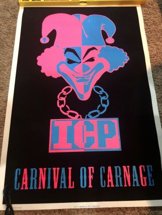 Insane Clown Posse Carnival Of Carnage Blacklight Poster Icp Psychopathic 2001