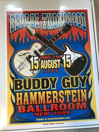 George Thorogood And Buddy Guy Poster Signed By Mark Arminski