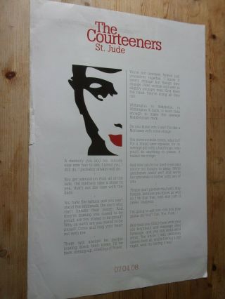 The Courteeners Tour Poster From Manchester University 2008