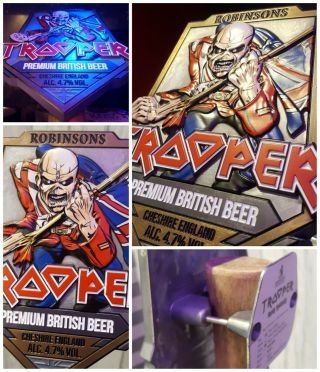Iron Maiden Trooper Beer Metal 3d Pump Clip Badge,  Taste Notes & Bar Mats