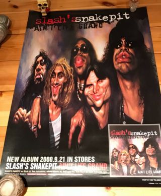 Slash’s Snakepit Ain’t Life Grand Japanese Album Promo Poster Guns N Roses Slash