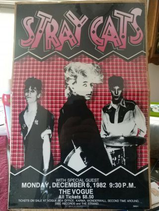 Stray Cats Brian Setzer Poster 1982 Vintage