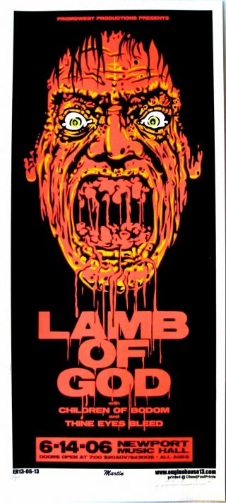 Lamb Of God Concert Poster 2006 Mike Martin
