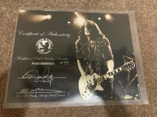 Kiss Paul Stanley Signed Certificate Of Authenticity Boogie Street Guitars