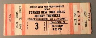 1987 Former York Dolls Johnny Thunder Concert Ticket Fender 